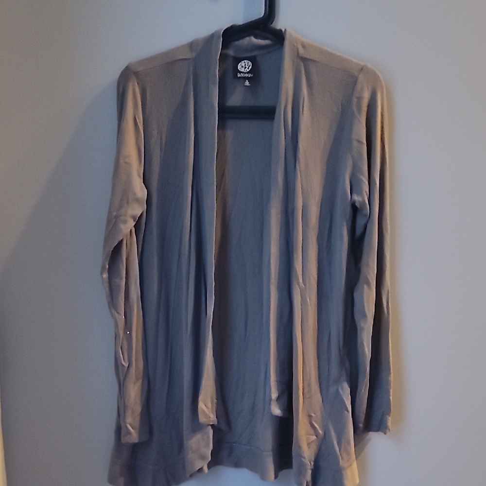 Bobeau Light Dark Green Brownish Open Front Cardigan